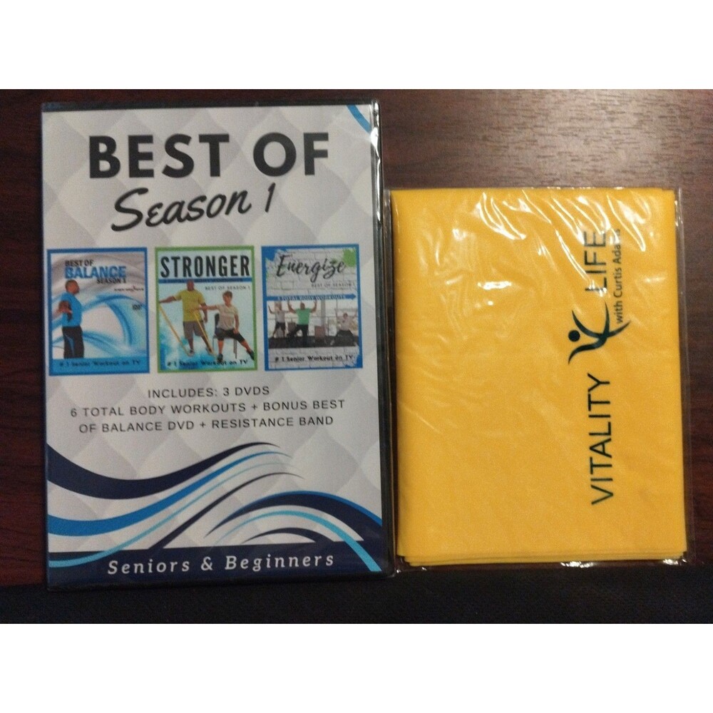 Best of Season 1 Senior Workout Curtis Adams 3 DVD - Sealed With Resistance Band